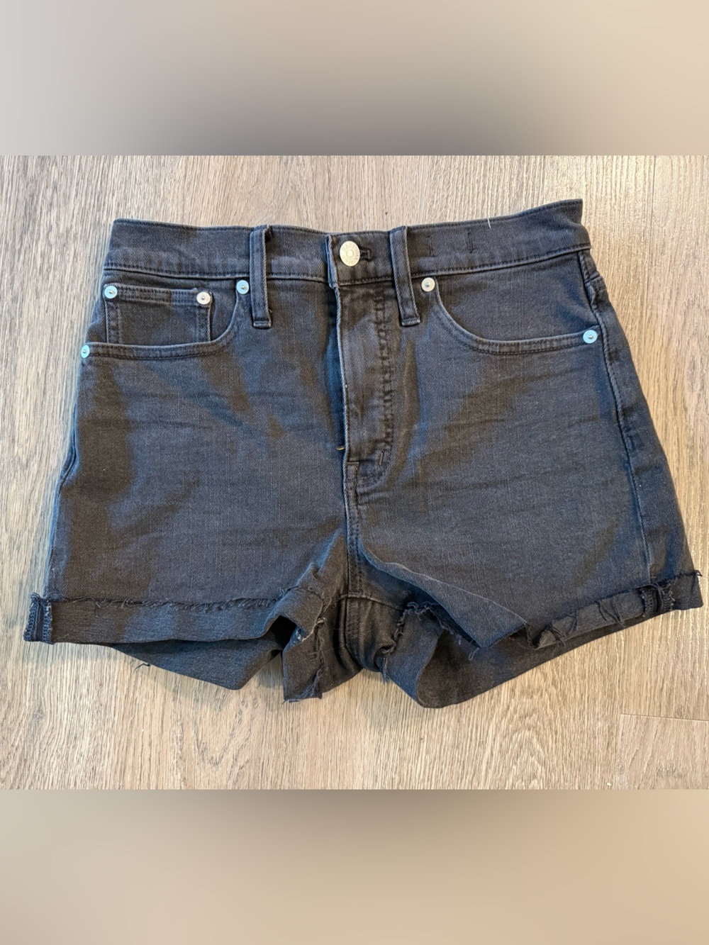 Madewell Black High-Rise Denim Shorts— size 26